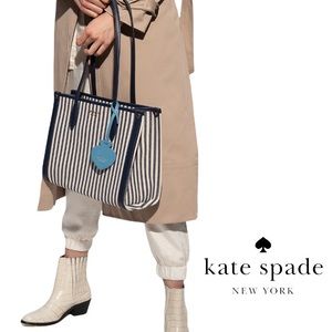 Kate Spade - Market Striped Canvas Tote - Navy White Stripe - PXR00443